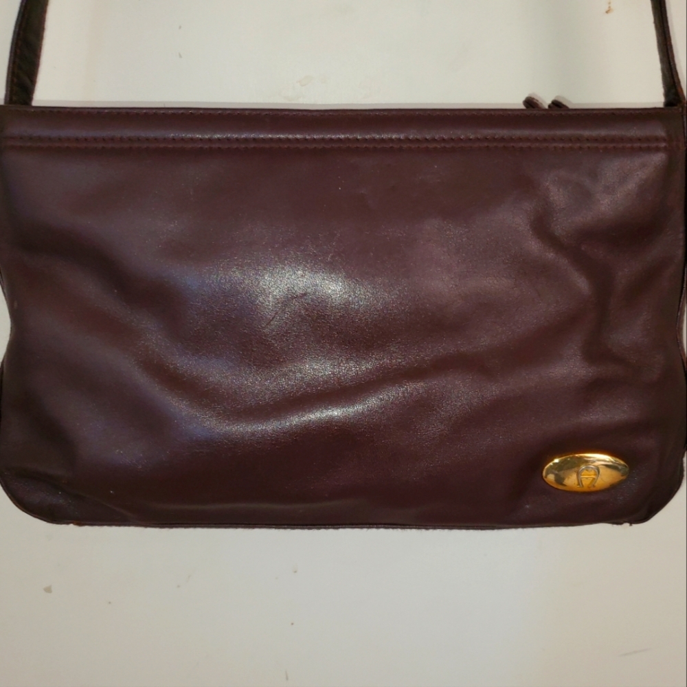 Aigner Vintage Brown Leather Shoulder Bag